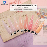 Nouveautés OEM Marque privée Gel dur pailleté rose Acryl Gel UV LED Paillettes fines Acrylique Poly Gel d'extension d'ongles Polygels