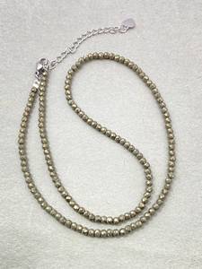 Collar de Pirita con Cuentas, Joyería Delicada con Piedras Preciosas, Cuentas Microfacetadas, Collar de Cristal, Joyería Minimalista, Pequeñas Piedras Preciosas para Mujer - Product Image 3