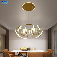 Lustre LED Moderne à Intensité Variable pour Intérieur, Suspension en Aluminium avec Abat-jour en Acrylique, Luminaire Plafonnier 3 CCT