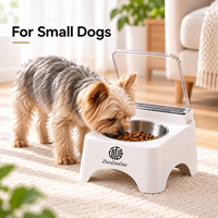 Gamelle surélevée pour chien avec capteur de mouvement, distributeur automatique sans fil avec couvercle transparent à ouverture automatique