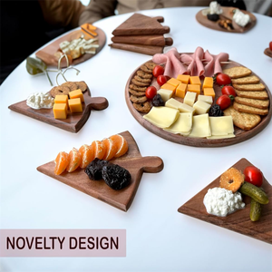 Bon marché, 6 planches individuelles en bois pour la charcuterie et le <span class=keywords><strong>fromage</strong></span>, <span class=keywords><strong>plateau</strong></span> <span class=keywords><strong>de</strong></span> service à pizza en bois naturel - Product Image 5