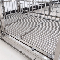 LIZE PET Grande cage pliable pour chien en acier inoxydable avec plateau en plastique pour chiens
