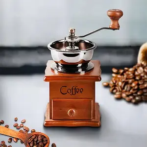 Prix usine portable ménage mini moulin à café manuel avec manche en bois
