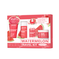 Ensemble de soins de la peau à la pastèque Beauty Host Glycérine hydratante lissante Vegan Bio Kit de voyage Nettoyant visage Tonique Sérum Crème