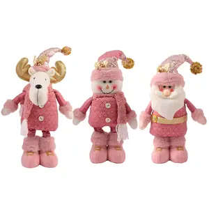 QY-129 Pink Natal recheado Gnomes Plush Decorações 2024