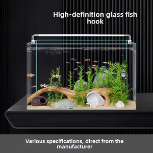 Aquarium JSD HD en verre flotté avec fond noir, éclairage LED intégré en céramique, filtre 3-en-1 prêt à l'emploi pour chambre, bureau, salon - Product Image 4