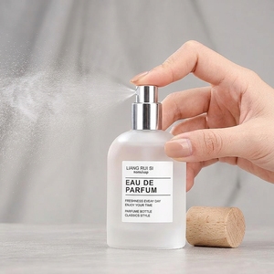 Luxury Custom 30ml 50ml 100ml Frosted Glass Perfume <b>Bottle</b> with Natural Cylindrical Wood Cap <b>Empty</b> Fragrance <b>Spray</b> <b>Bottle</b> for Hi - Product Image 3