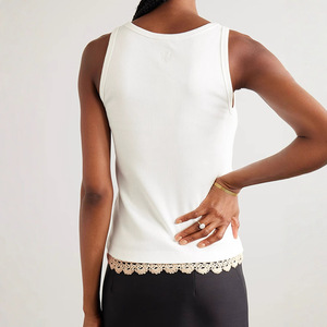 Women's Lace Trim Spliced Cami Tank <b>Top</b>, Versatile Sleeveless <b>Top</b> for Daily <b>Layering</b> Casual Wear - Product Image 2