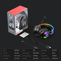 ONIKUMA X89 USB + prise 3.5mm stéréo RGB filaire noir casque de jeu avec microphone pour PC casque à son surround