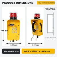 Teléfono Industrial de Pared con Fibra Óptica, IP66 Impermeable, SIP Analógico, con Altavoz de 30W y Señalizador de Emergencia VOIP