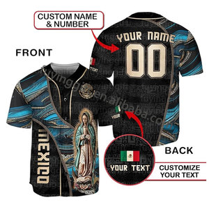 Maillot de baseball personnalisé pas cher, fabriqué rapidement, Mexique, Vierge Marie, Notre-Dame de Guadalupe, San Judas Tadeo, Jésus mexicain - Product Image 3