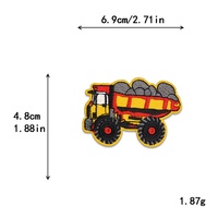 Patch brodé personnalisé en polyester à repasser, motif transport de dessin animé, pour casquette de camionneur et vêtements