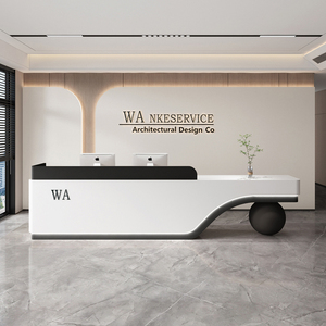 Mesa de recepção do escritório high-end moderno customizável para a empresa Front Desk Beauty Salon Caixa registradora Vendas Hotéis feitos MDF - Product Image 2