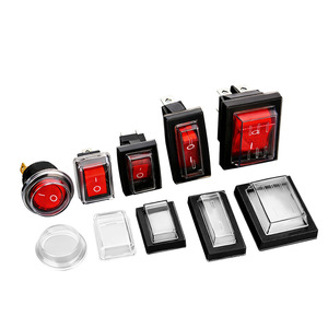 KCD1/3/4 Rocker Switch 15x21/25x31mm IP65 Waterproof With Red Indicator For Automotive And Industrial Use - Product Image 1