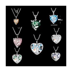 Collar de circón de moda S925 collar de joyería de corazón de plata esterlina para mujer collar de corazón
