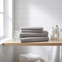 Parure de draps en microfibre super douce 4 pièces, technologie de couture anti-boulochage et anti-acariens, 200 fils au pouce carré, pour la maison et l'hôtel