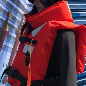 Jaket pelampung laut dewasa terbuat dari poliester yang diisi busa apung dengan strip reflektif - Product Image 3