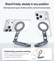 Support de téléphone pliable magnétique multifonctionnel Yesido en alliage d'aluminium avec poignée antidérapante en silicone, pour main et bureau, C231