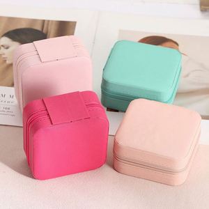 Personalized Travel Jewelry Box for Earrings Rings Necklaces-<b>Small</b> Anti-Tarnish PU Material Jewelry Promotional Gifts - Product Image 4