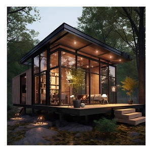 Villa <span class=keywords><strong>en</strong></span> <span class=keywords><strong>bois</strong></span> à structure <span class=keywords><strong>en</strong></span> acier moderne, maison conteneur, imperméable, durable, couleur personnalisée, vente directe du fabricant - Product Image 1