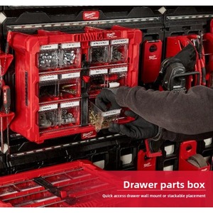 Milwaukee 48-22-8433 PACKOUT Organizzatore con Contenitori Inclinabili, Set di 10 Contenitori Impilabili per Stoccaggio Parti - Product Image 5