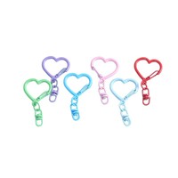 Porte-clés cœur couleur bonbon avec mousqueton, crochets de fixation pour la fabrication de bijoux DIY
