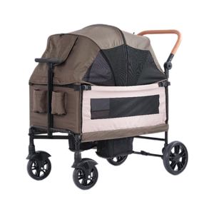 Di alta qualità <span class=keywords><strong>doppio</strong></span> <span class=keywords><strong>passeggino</strong></span> quattro ruote grande capacità Camper esterno per viaggi di famiglia Baby Wagon - Product Image 3