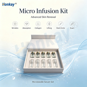 Kit d'infusion par micro-aiguilles en or 24K <span class=keywords><strong>CE</strong></span> pour le traitement de l'acné et l'atténuation des cicatrices, appareil d'infusion par micro-aiguilles à usage domestique - Product Image 1