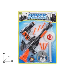 Ensemble de jouets de police en plastique 49x34cm, accessoires de jeu de rôle pour garçons de 4 à 6 ans, jeu d'imitation - Product Image 1