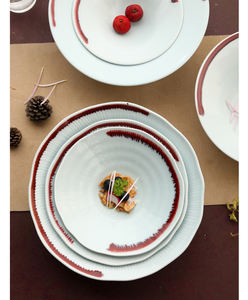 Ensemble de bols en céramique avec impression dorée personnalisée, blanc, petit, 6 onces, bol à mélanger, à riz, à salade, à soupe avec bord doré - Product Image 4