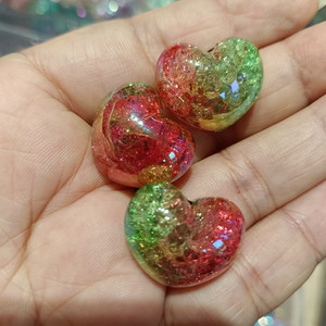 อะคริลิค19*23มม. ชุบด้วยยูวีเจาะรูแนวตั้งลูกปัดหัวใจงานทำมือ DIY หมวกปากกาลูกปัดอุปกรณ์เสริมโซ่โทรศัพท์มือถือ - Product Image 4