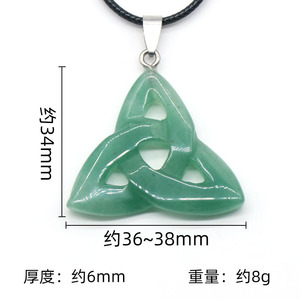 Chất lượng cao 38mm Irish Celtic <span class=keywords><strong>Knot</strong></span> tự nhiên khắc đá quý dây chuyền cho phụ nữ Hollow tam giác hình dạng đá quý đồ trang sức - Product Image 4