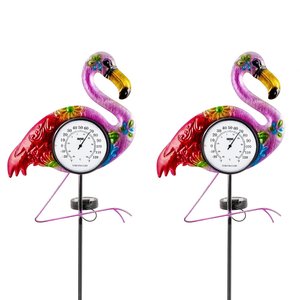 Thermomètre d'extérieur Art <span class=keywords><strong>Deco</strong></span> Flamingo avec piquet de <span class=keywords><strong>jardin</strong></span> en métal et fonction de suspension artisanale imperméable pour le <span class=keywords><strong>jardin</strong></span> - Product Image 6