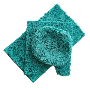 100% פוליאסטר מחצלות אמבט מיקרופייבר 3-חתיכה מוצק שטיח מכונת סט גרם - Product Image 2