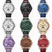Montre automatique de luxe en cuir de haute qualité pour homme, cadran 42 mm, bracelet 22 mm, aiguilles lumineuses, étanche 5 ATM, mouvement à quartz