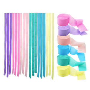 Serpentinas de papel crepé de arcoíris Pastel para decoración de fondo de fiesta de cumpleaños DIY guirnalda de flecos Pared de aula suministros para manualidades DIY - Product Image 1