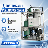 Vente directe d'usine, prix raisonnable, machine à glace industrielle en tube avec moteur et pompe PLC pour une utilisation facile