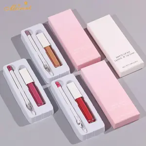 Wholesale Liquid Matte Lipstick with Lip Liner Kit Private Label Lipliner and Gloss Lip Gloss and Liner Set