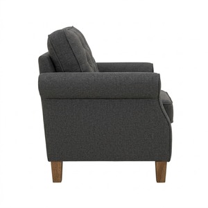 Stylish Grey Fabric IMPALA 1 Seater Sofa Modern Minimalist Armchair with Sturdy Wood Base for Contemporary Living Space - Product Image 2