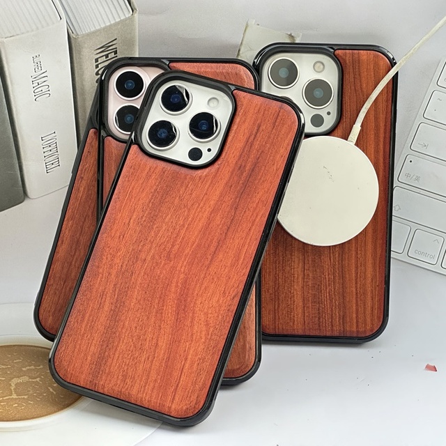 Magnetic Phone Case for iphone 17 Case Coque En Bois Wood Case Protecter Cover Support Wireless Charging Telefoon Hoesje Carcasa