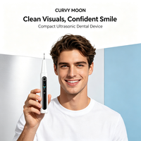 CURVY MOON Nettoyeur dentaire ultrasonique visuel à écran couleur personnalisé OEM, élimine les taches, la plaque dentaire et le tartre