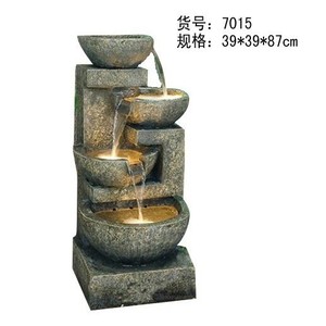 น้ำพุหินไหลแบบย้อนยุค ทำจากเรซิ่น ขนาด 39x39x87 ซม. สำหรับตกแต่งภายในและภายนอก - Product Image 1