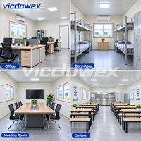 VICDOWEX Maison préfabriquée de luxe contemporaine en forme de T, isolation thermique, caractéristiques ignifuges, bureaux de projet, longue durée