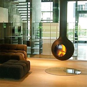 Estufa de Leña Decorativa Personalizada para Interiores, Clásica, de Acero al Carbono <span class=keywords><strong>Refractario</strong></span>, con Vidrio, para Calefacción <span class=keywords><strong>Interior</strong></span> - Product Image 1