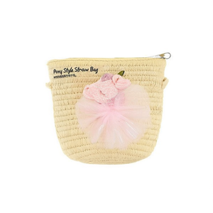 Bolso de Paja Estilo Pony 12x14Cm Para Niños, Accesorio de Playa - Product Image 1