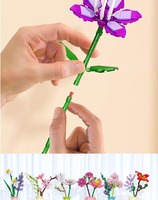 Ensembles de blocs de construction en forme de fleurs, vente chaude, jouet pour enfant, nouveauté, blocs de construction en forme de fleurs DIY pour enfants, jouet créatif, cadeau promotionnel