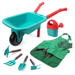 Children Suitcase Pretend Play Outdoor Indoor Toys Wheelbarrow Kids Gardening Tool Set