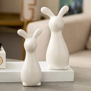 Décoration de Pâques élégante et mignonne en céramique, lapin de Pâques, statue d'animal, décoration pour la maison, articles de décoration intérieure - Product Image 6