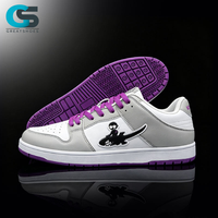 Chaussures de skate pour hommes, design tendance, légères, respirantes, empeigne en mesh, couleurs gris, blanc, violet, baskets pour l'automne et l'été