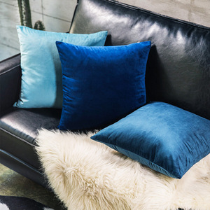 Housse de coussin carrée en velours de luxe tendance, lavable, couleur unie, douce, alternative au rembourrage, pour la maison - Product Image 6
